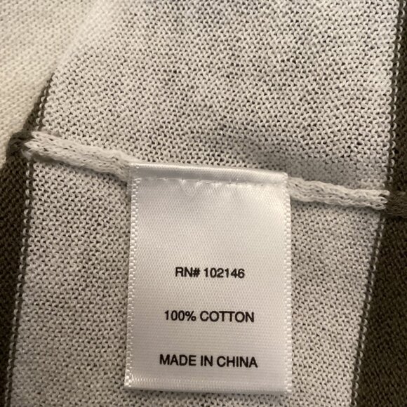 Michael Stars Sweater Tank Size OS One Size Cotton Striped Racerback Olive/White - Picture 9 of 9